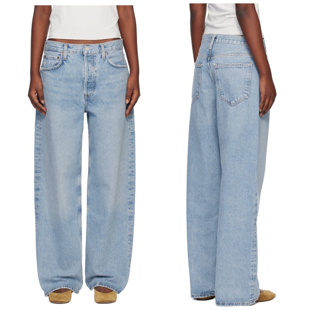 Agolde Low Slung Baggy Jeans‎ In Void Blue Straight Leg Size 32